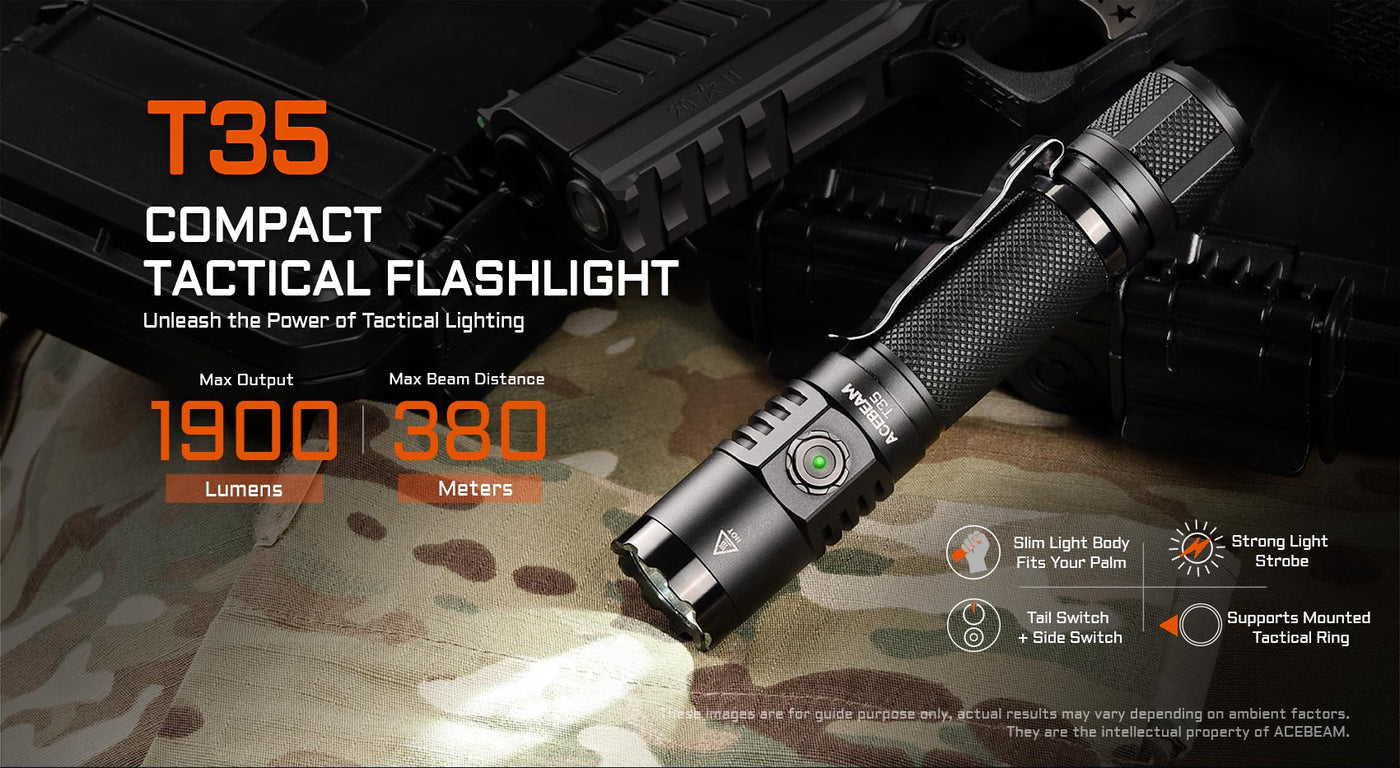 T35 CRTF 18650 Dual Switch Flashlight By Acebeam