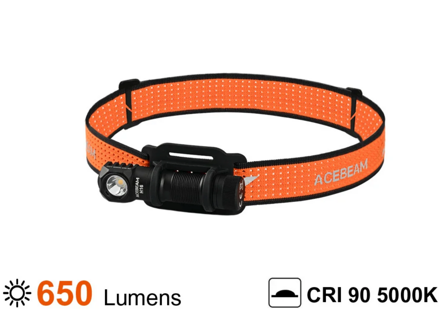 Acebeam H16  Right Angle Flood Headlamp / Flashlight AA / 14500 ( Includes USB-C 14500 Rechargeable Battery )