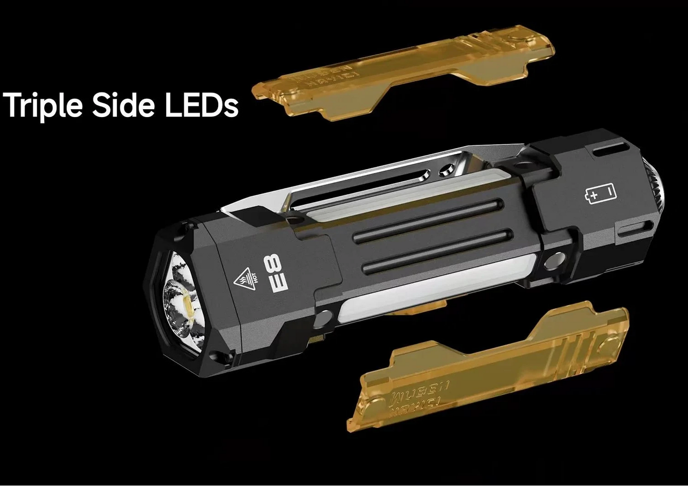 Wuben E8 V2 Modular Flashlight - 1300 Lumens UV EDC Light with PEI ...
