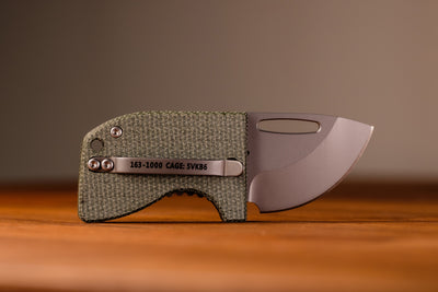 D2 Stub 2.0 Knife - Titanium Frame Lock & (( Canvas Micarta )) by Maratac® 🔥 In Stock! 🔥