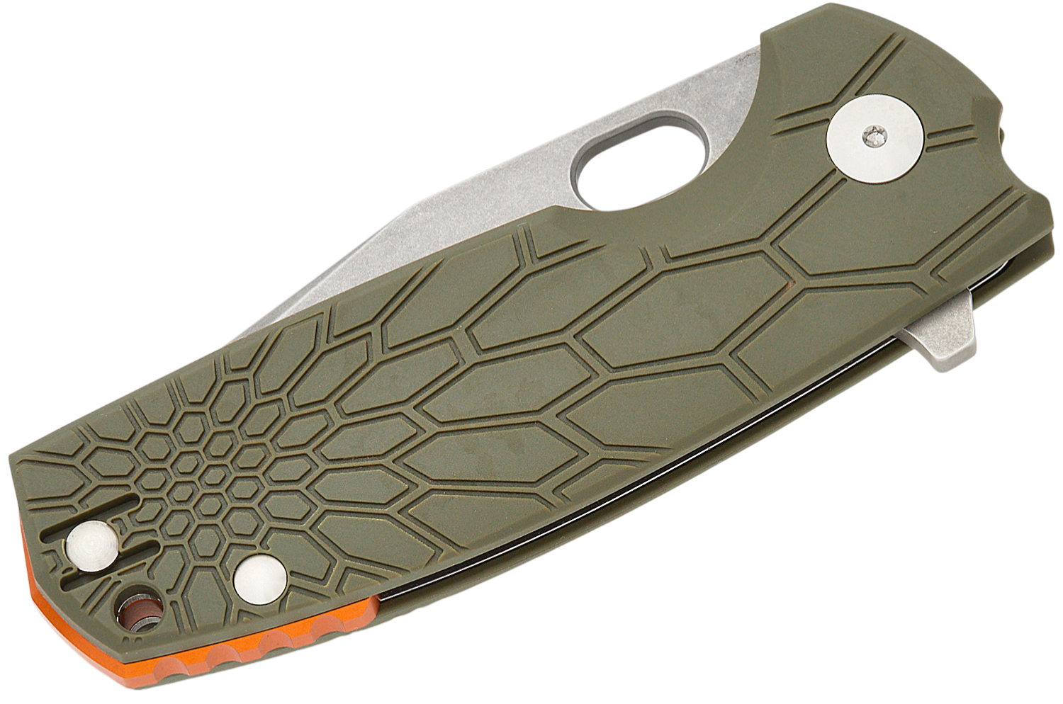 Fox ODS Jesper ( VOX Core 612 )- Liner Lock Flipper Knife 3.15" N690 Acid Stonewashed Tanto Blade, OD Green FRN Handles