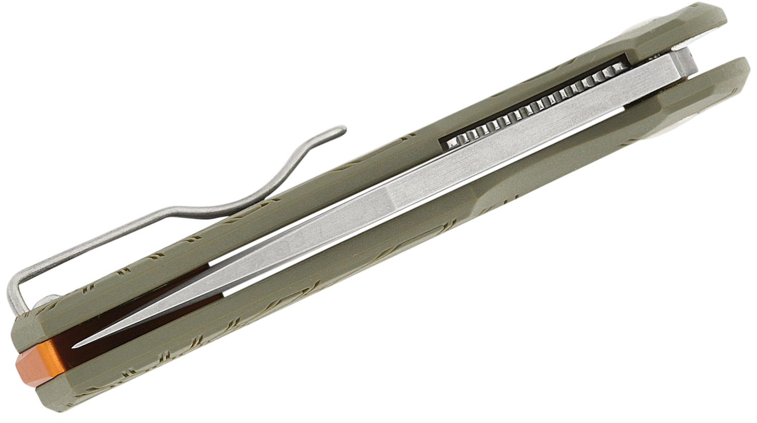 Fox ODS Jesper ( VOX Core 612 )- Liner Lock Flipper Knife 3.15" N690 Acid Stonewashed Tanto Blade, OD Green FRN Handles