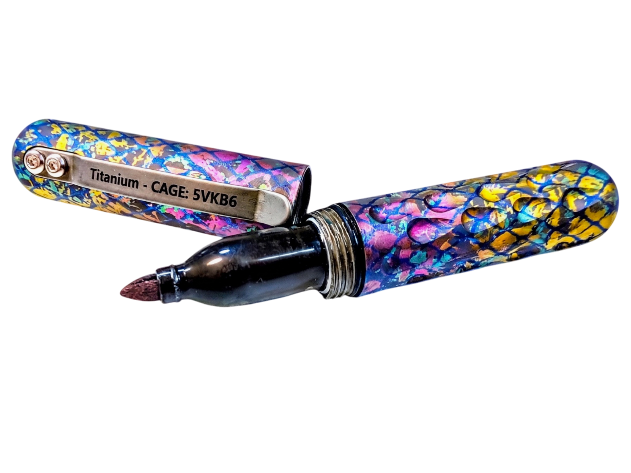 Signator Junior - Titanium Permanent Marker / Vault by Maratac® Chaotic Aurora Pattern ( Coming Soon! )