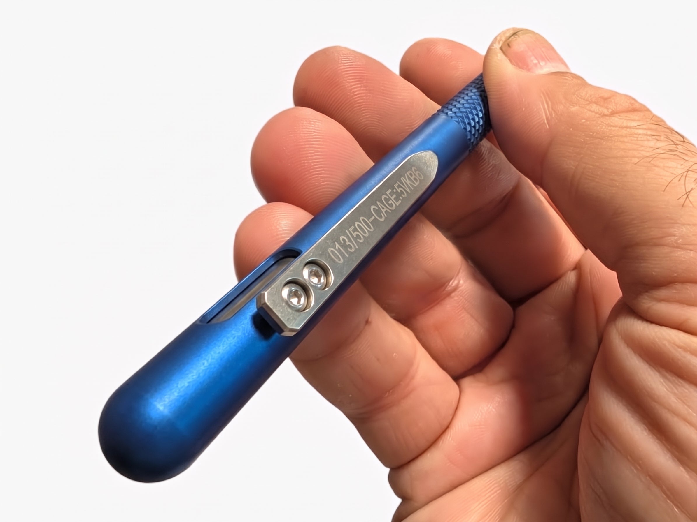 Bolt Action Titanium Flight Suit Pen by Maratac® - Gen 4 - Diamond Max Grip ( BLUE ) ( Coming Soon! ) (Copy)