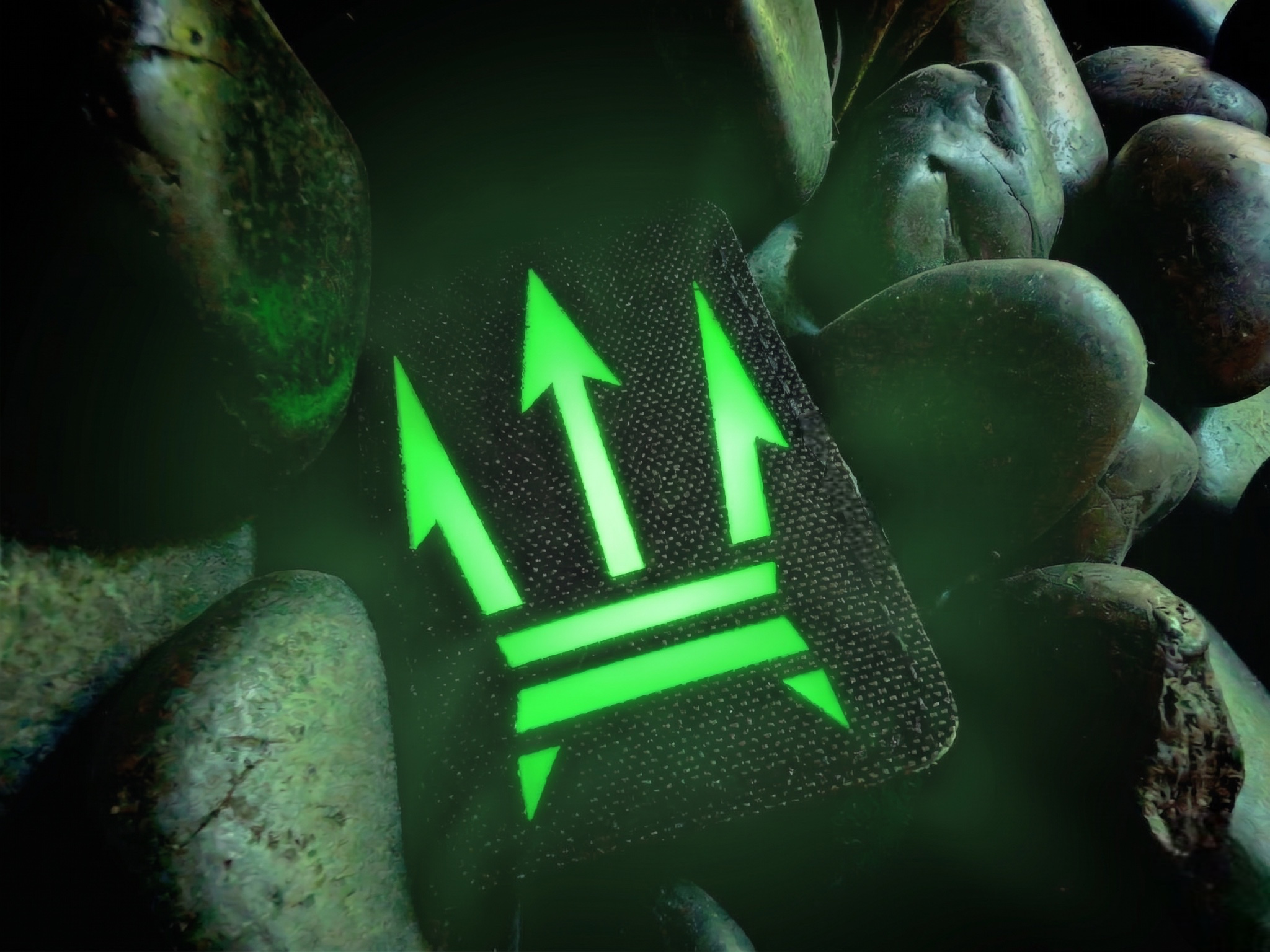 CC Trident - Laser Cut 3x2" Patch - UGM Glow