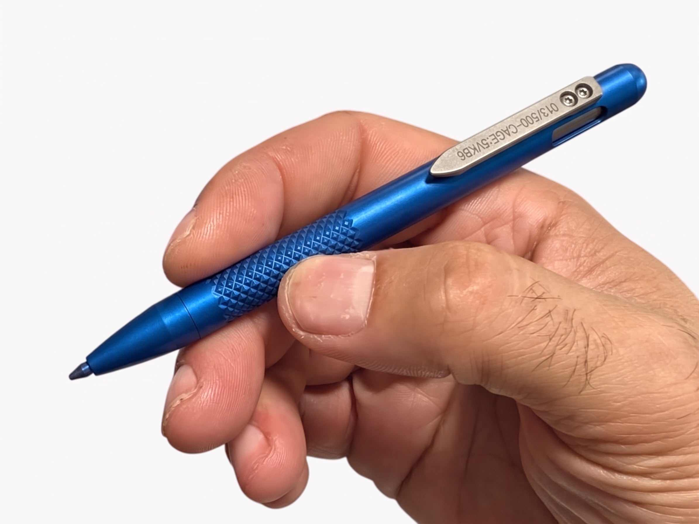 Bolt Action Titanium Flight Suit Pen by Maratac® - Gen 4 - Diamond Max Grip ( BLUE ) ( Coming Soon! ) (Copy)