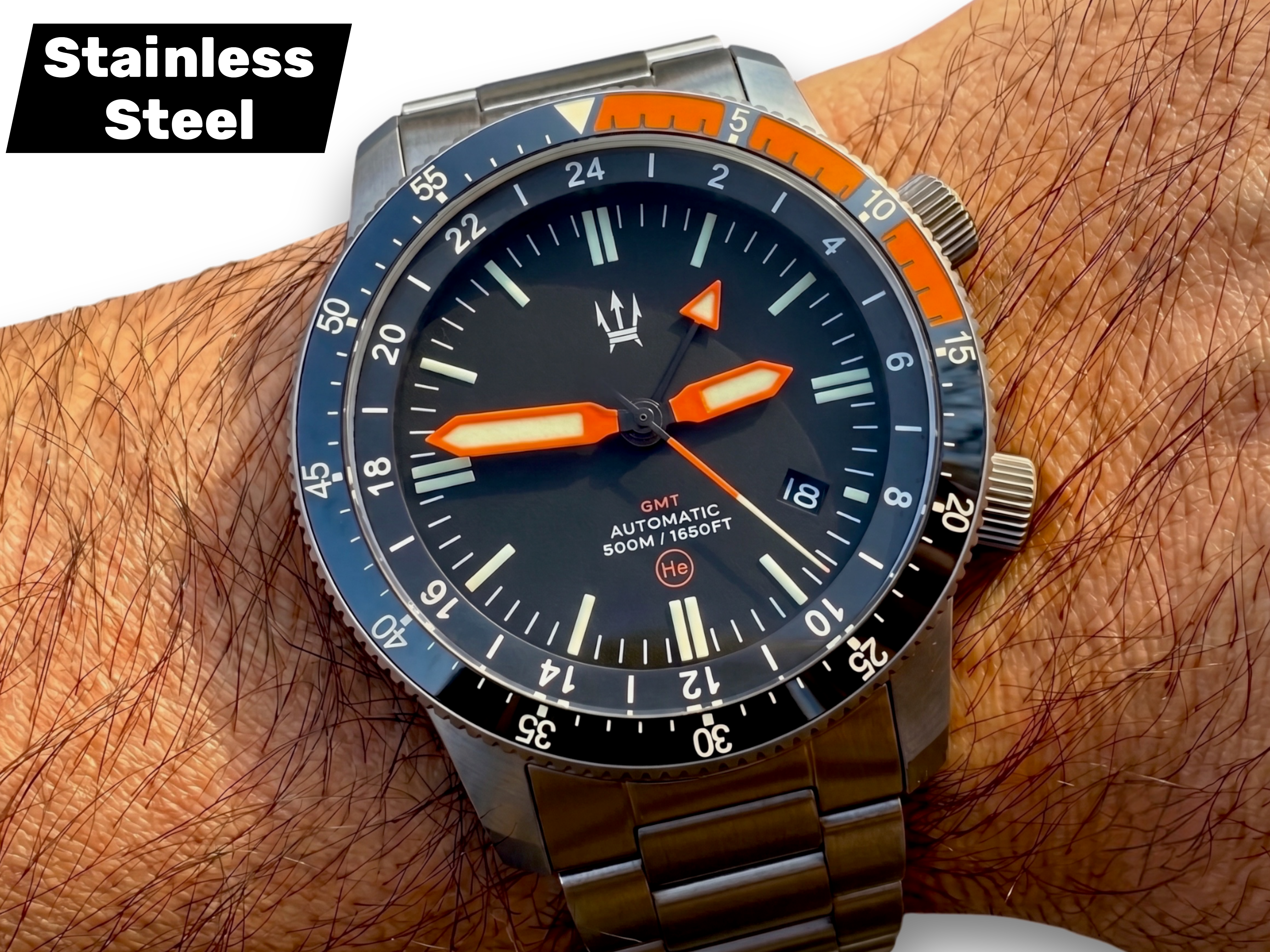 500M Alto Mare 42mm 9075 GMT - Stainless Steel Automatic Watch by Maratac® - New