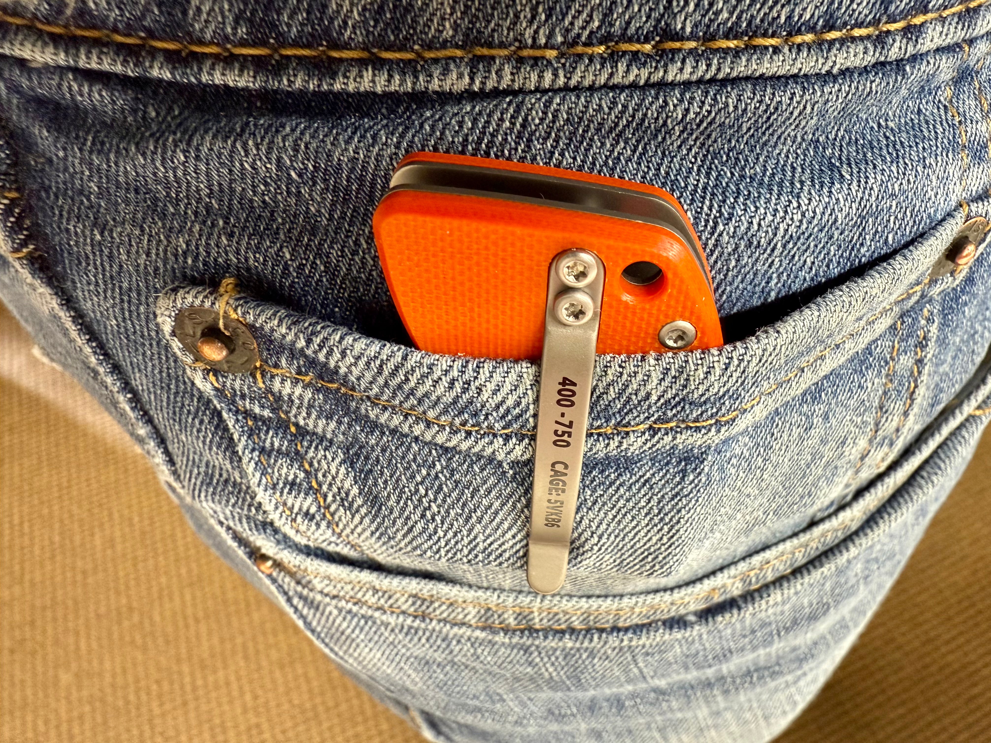 D2 Stub 2.0 Knife - Titanium Frame Lock & (( Orange G10 )) by Maratac®