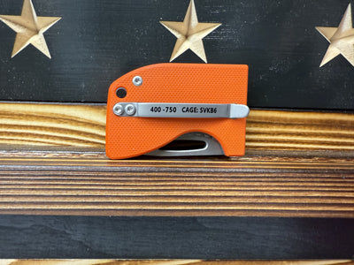 D2 Stub 2.0 Knife - Titanium Frame Lock & (( Orange G10 )) by Maratac®