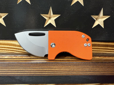 D2 Stub 2.0 Knife - Titanium Frame Lock & (( Orange G10 )) by Maratac®