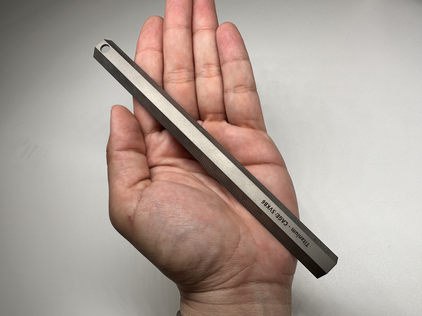 Indestructible Machined Titanium Precision 6" Inch / 15CM  Ruler With Decimal Chart