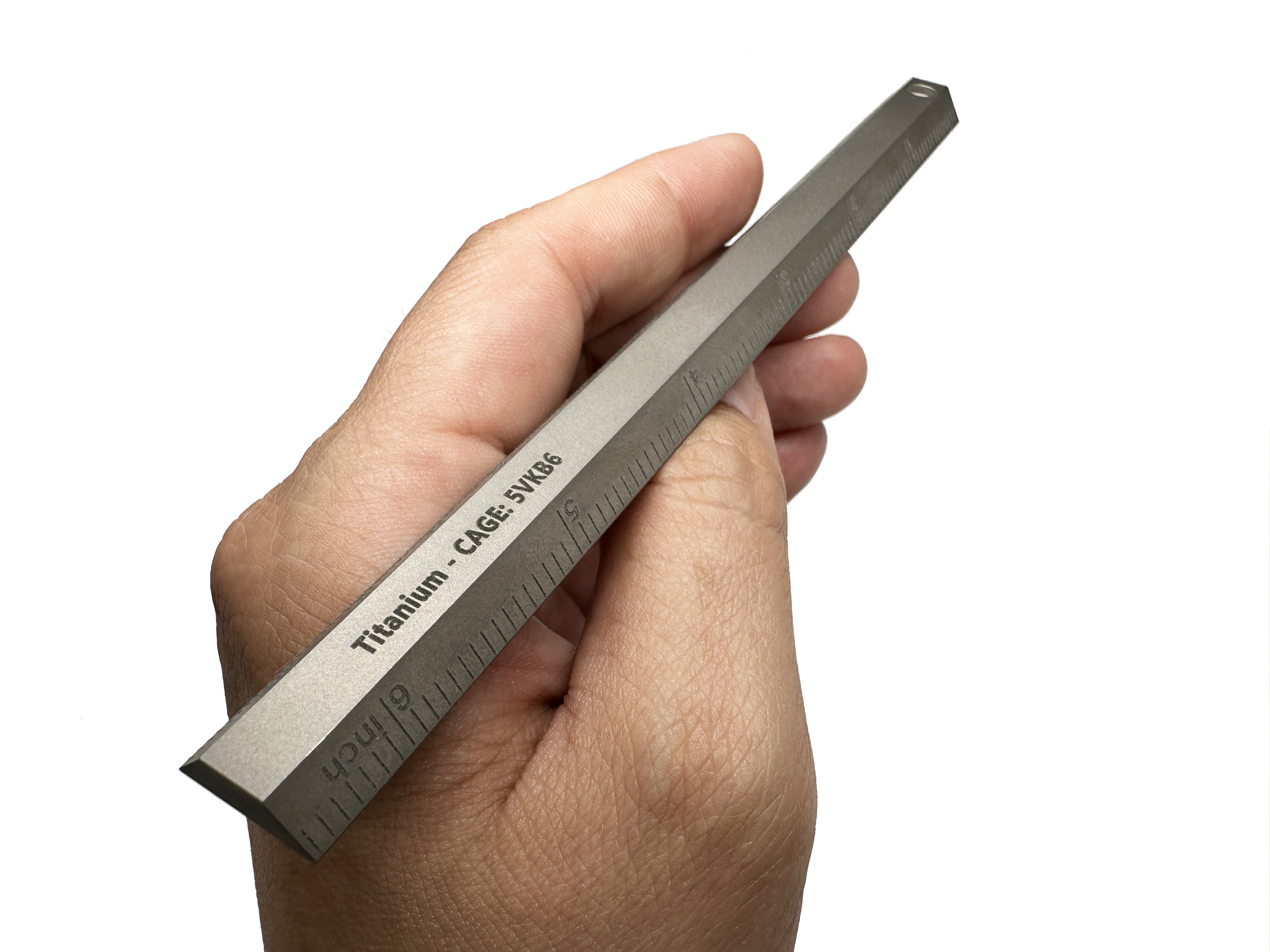 Indestructible Machined Titanium Precision 6" Inch / 15CM  Ruler With Decimal Chart