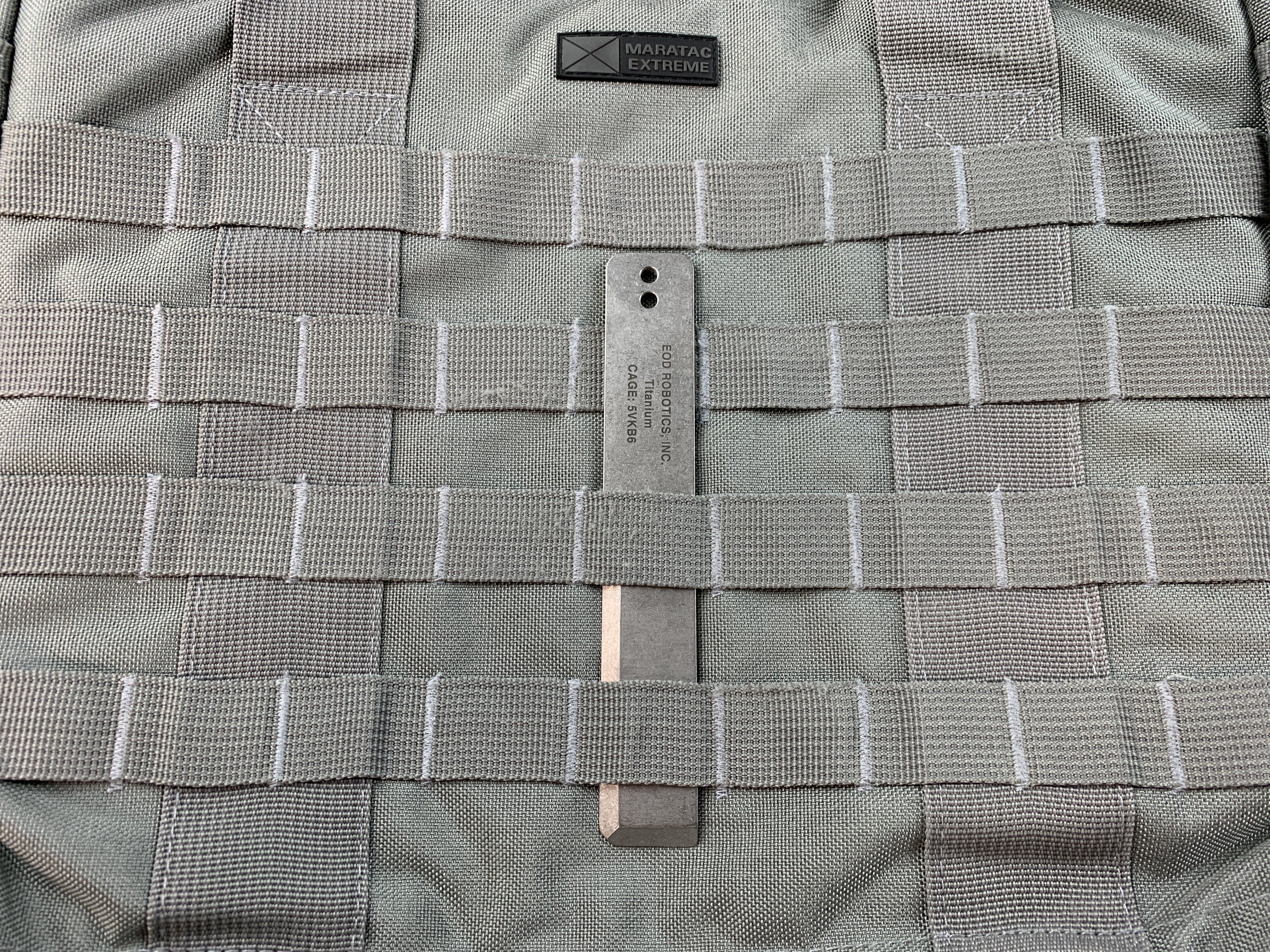 DLX Combo - Tumbled Titanium EOD Robotics Breacher Bar + Kydex Sheath