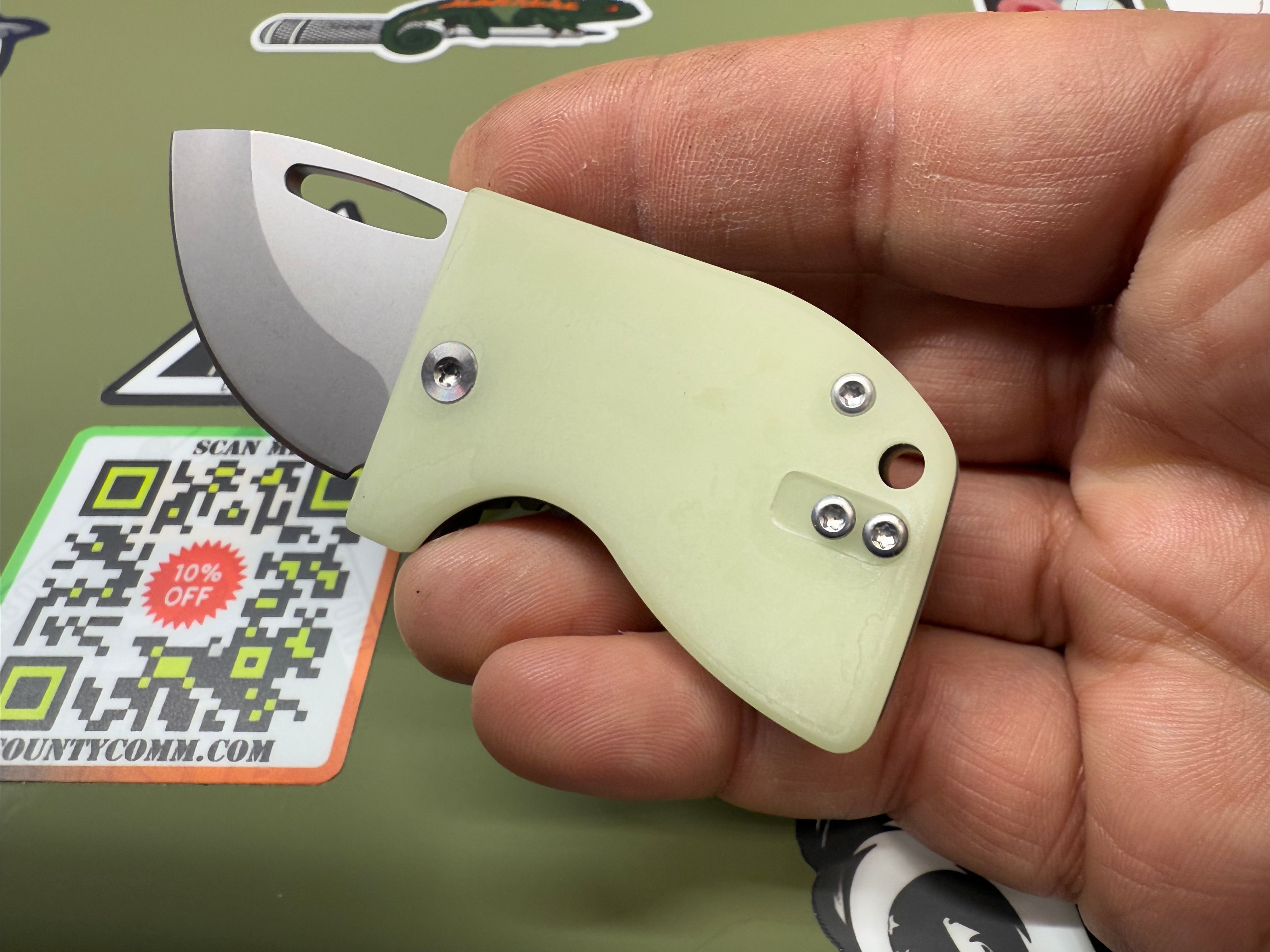 D2 Stub 2.0 Knife - Titanium Frame Lock & (( UGM GLOW )) by Maratac®