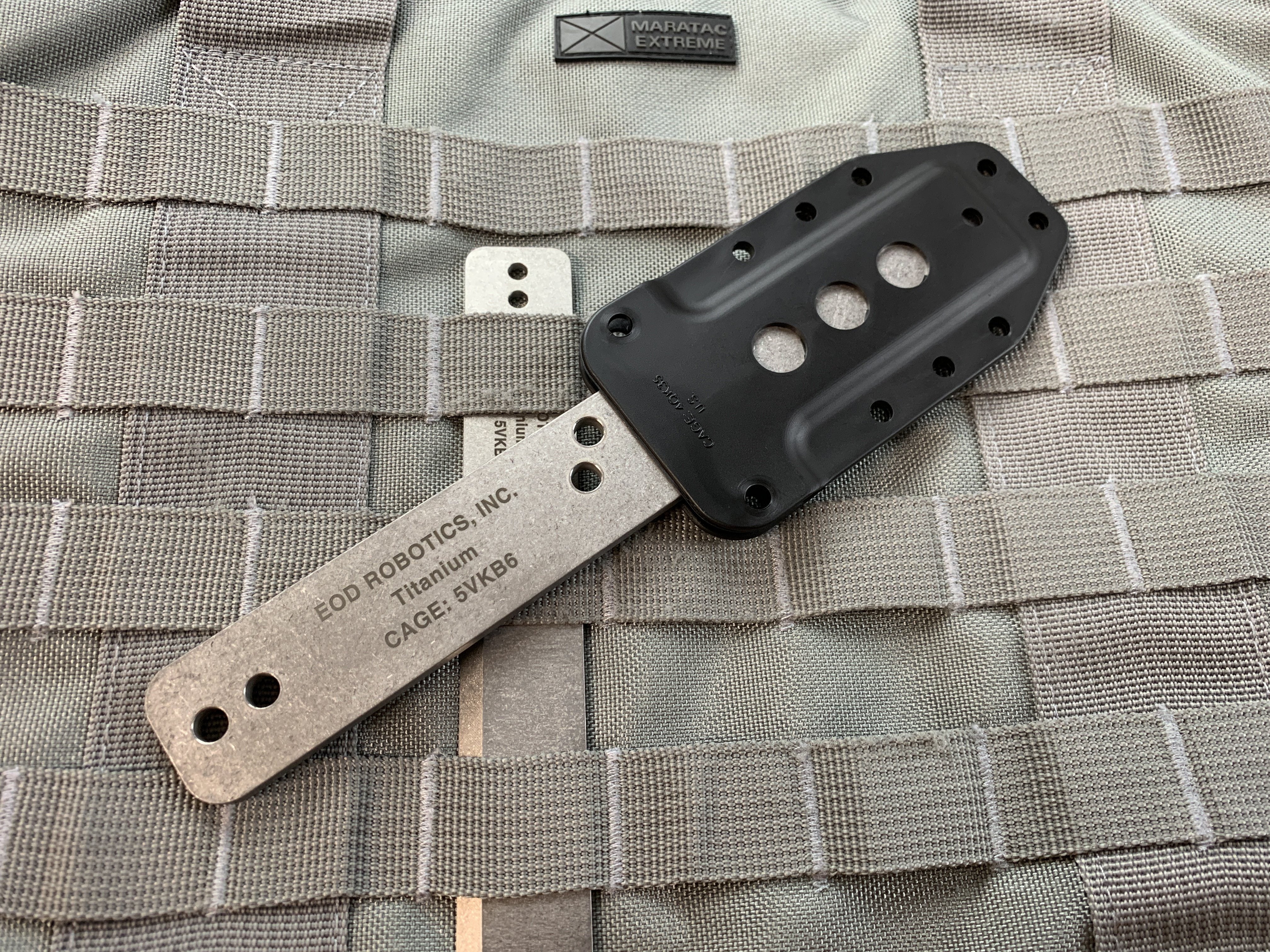 DLX Combo - Tumbled Titanium EOD Robotics Breacher Bar + Kydex Sheath