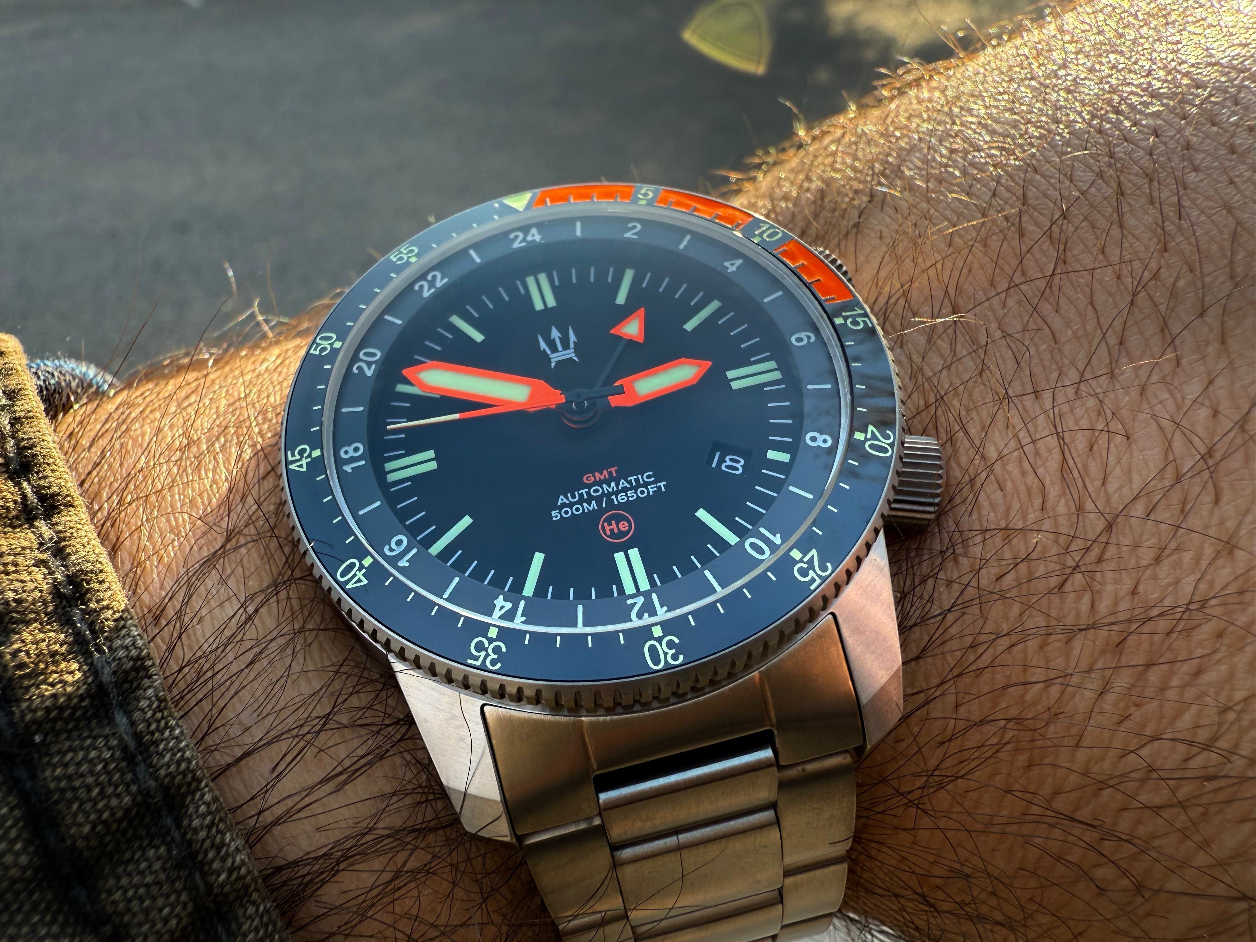 500M Alto Mare 42mm 9075 GMT - Titanium Automatic Watch - by Maratac®