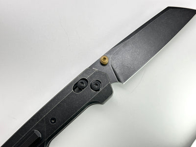 VOSTEED - Dachshund - Ultra Premium Crossbar Lock (3.25" BLK Stonewash M390 Blade & Titanium Handle)