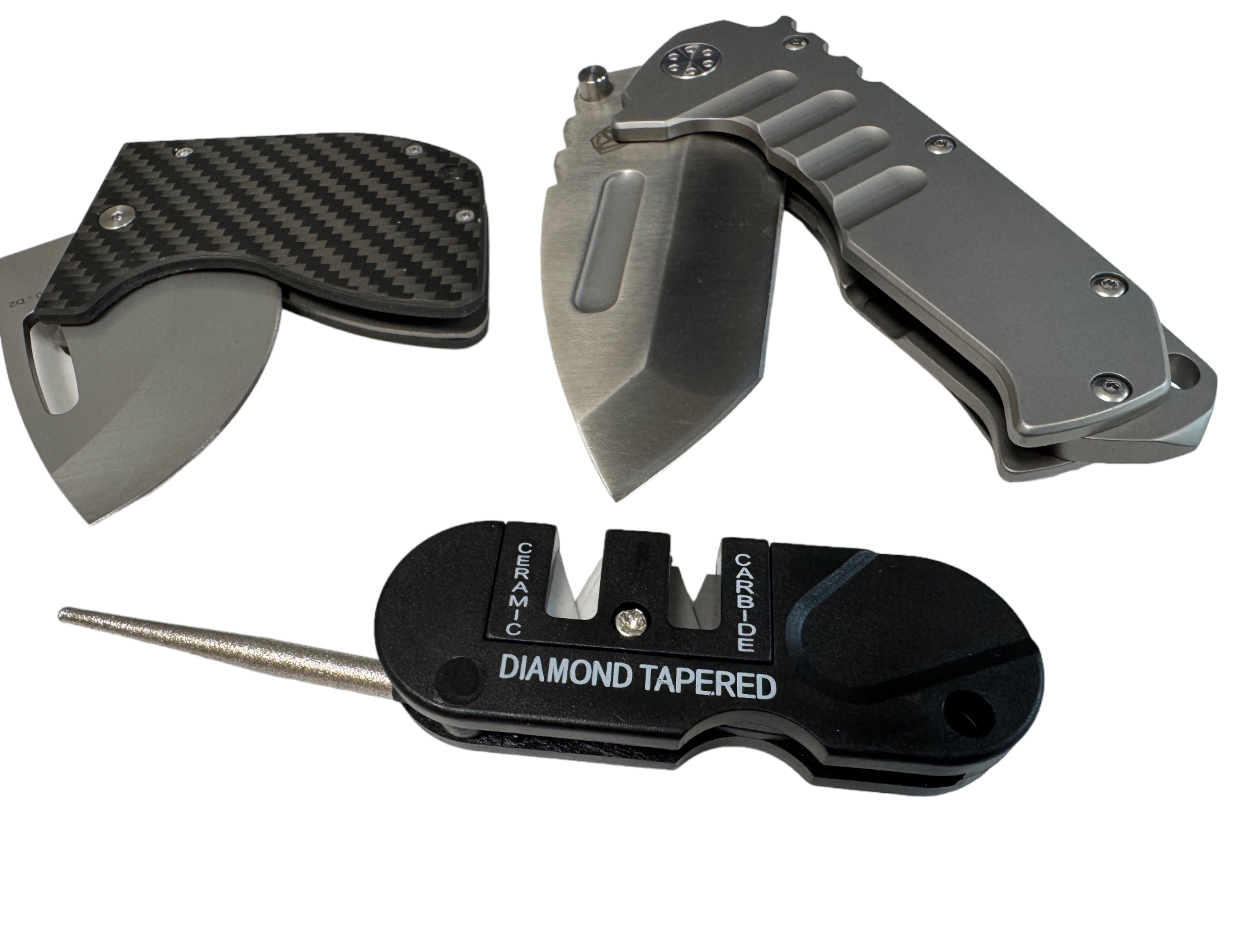 SharpTrio Pocket Knife Sharpener Tool ( Ceramic / Carbide / Diamond ...