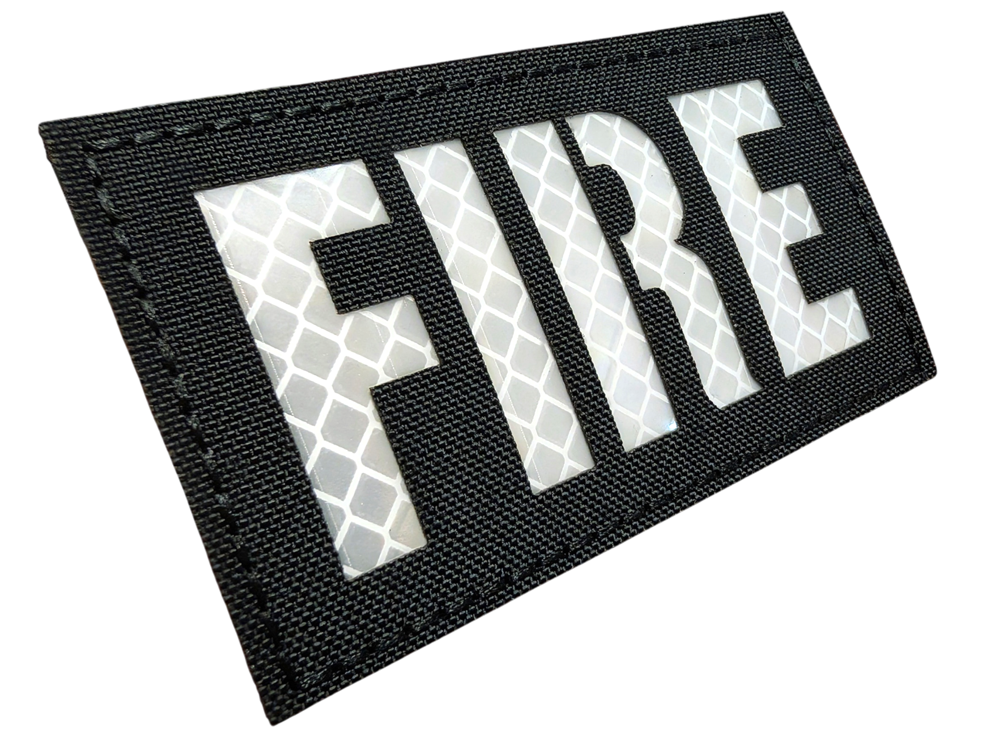 Reflective FIRE - Laser Cut Patch 3x2"