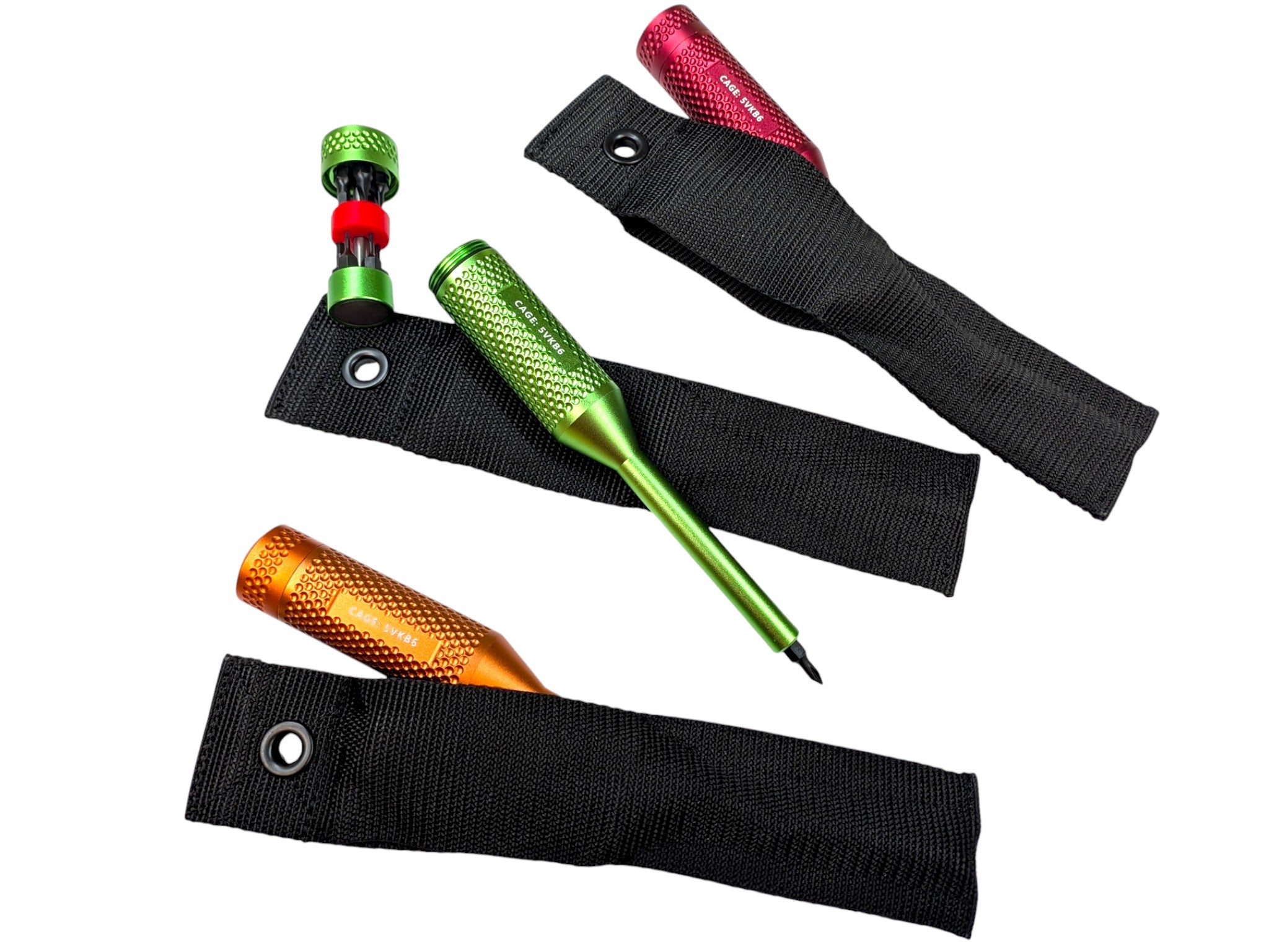 Hi-VIZ - TYPE III Anodized Aviation Multi-Bit Screwdriver + Minimalist Sheath - Gen 2 ( 3 Variants ) New!