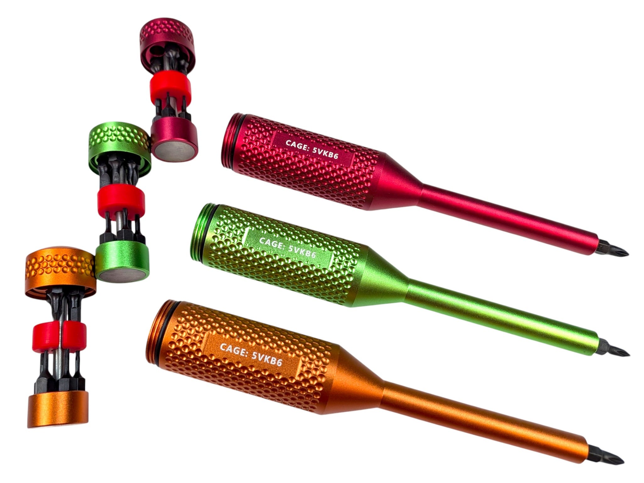Hi-VIZ - TYPE III Anodized Aviation Multi-Bit Screwdriver + Minimalist Sheath - Gen 2 ( 3 Variants ) New!