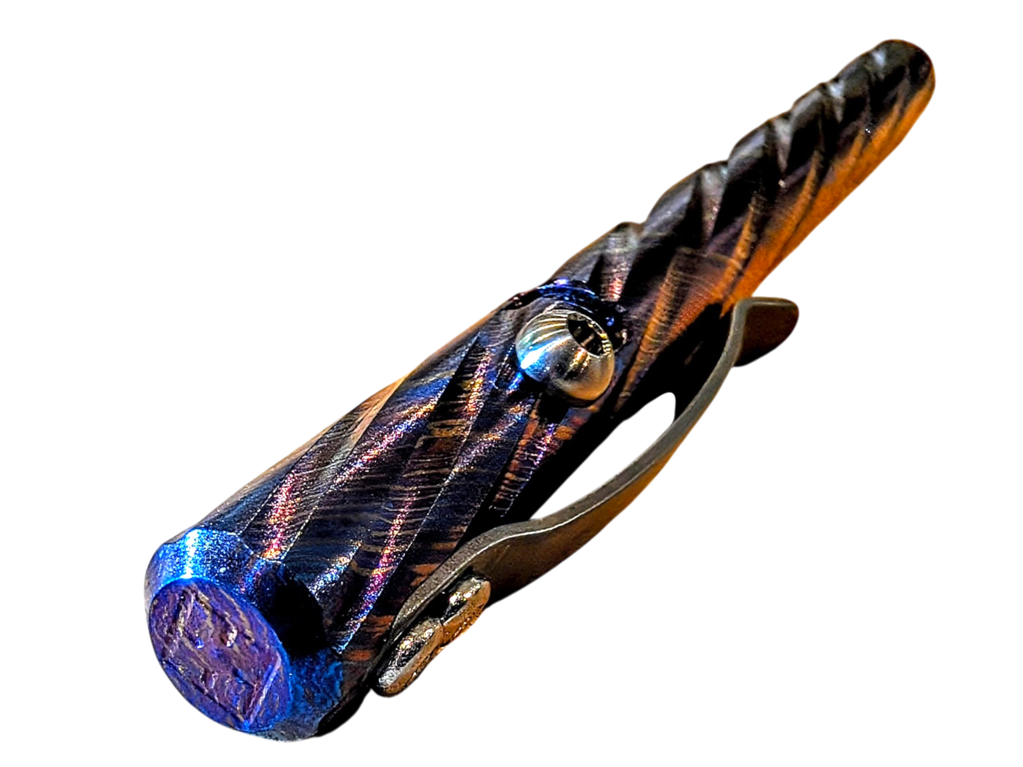 Timascus Bolt Action Pen - MaxMadCo Design - Spiral - Plasma Finish - ( Limited Batch 2 Coming Soon )