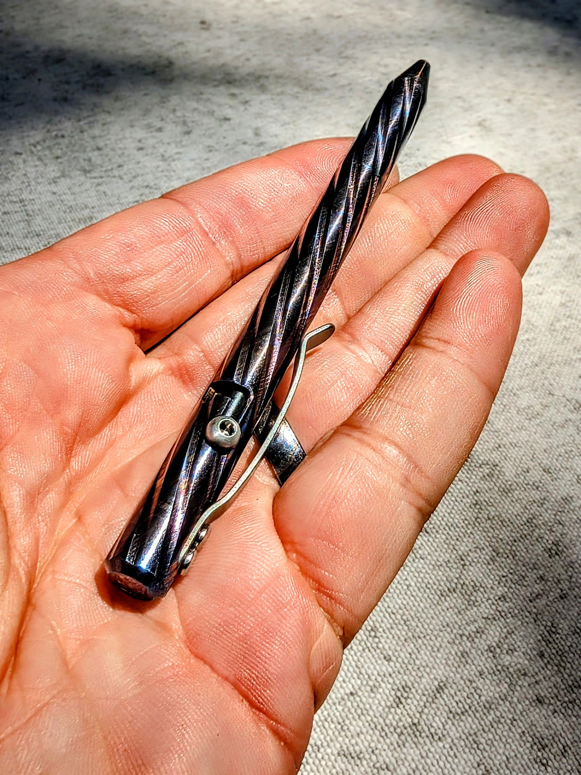 Timascus Bolt Action Pen - MaxMadCo Design - Spiral - Plasma Finish - ( Limited Batch 2 Coming Soon )