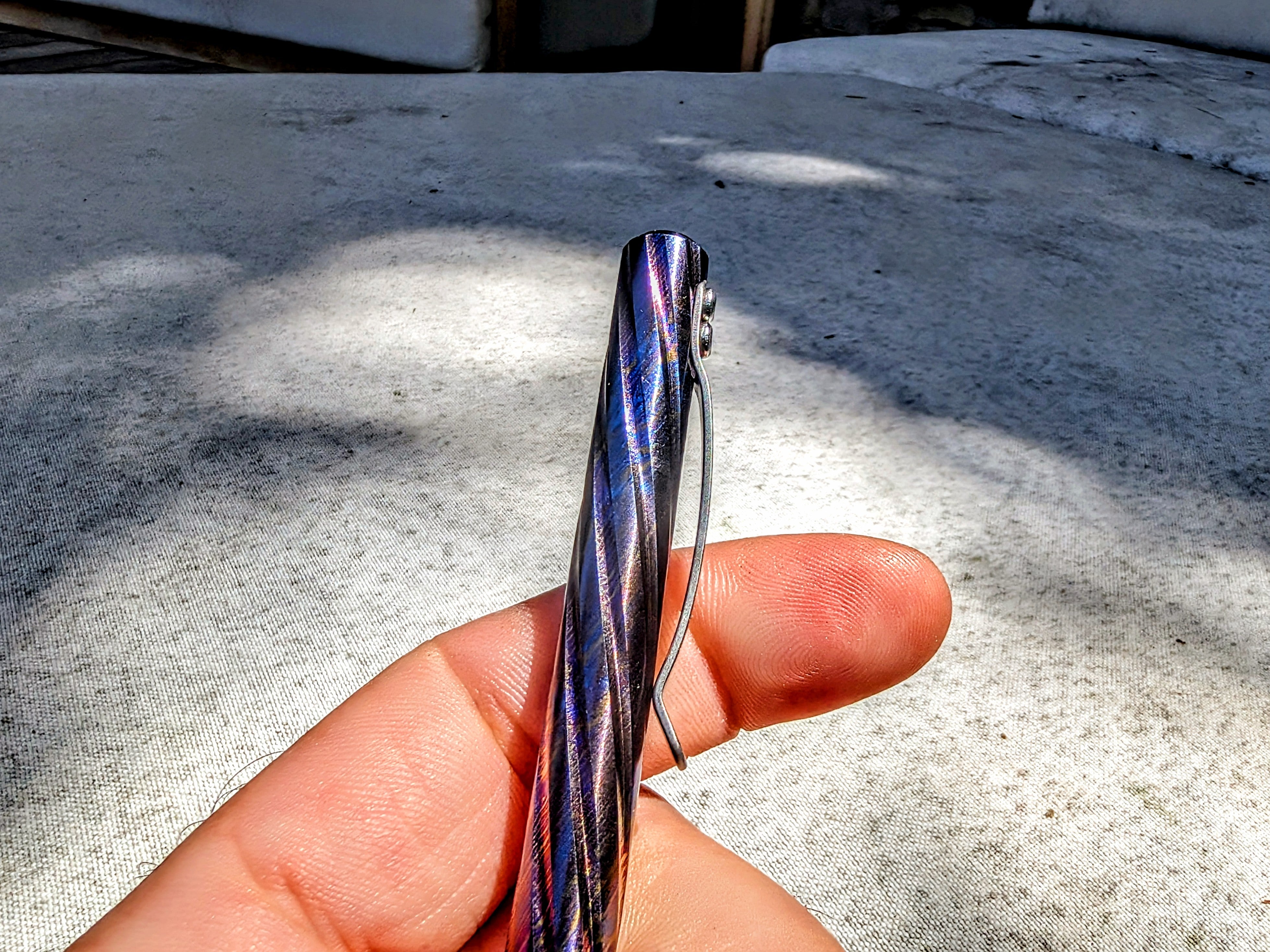 Timascus Bolt Action Pen - MaxMadCo Design - Spiral - Plasma Finish - ( Limited Batch 2 Coming Soon )