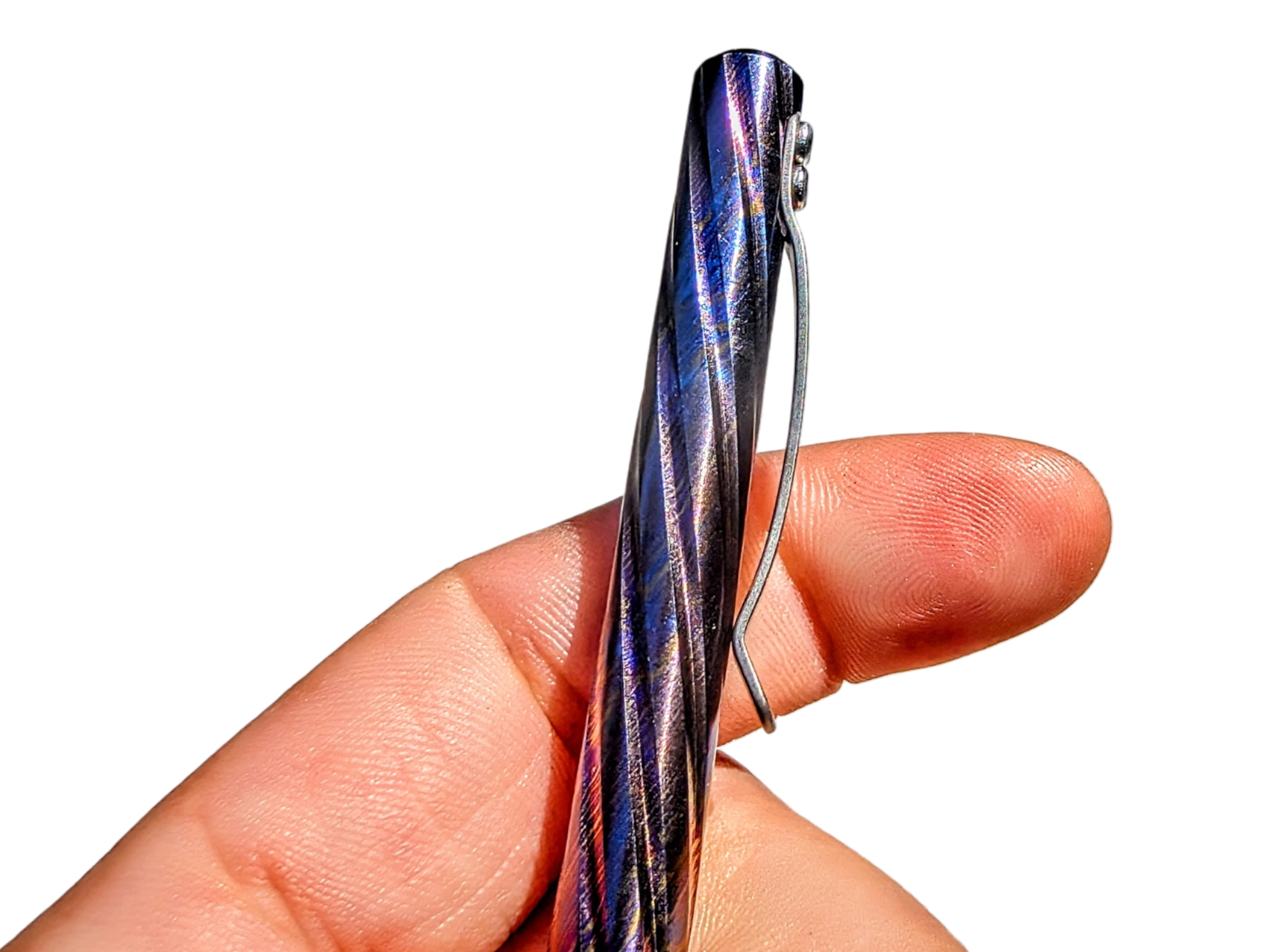 Timascus Bolt Action Pen - MaxMadCo Design - Spiral - Plasma Finish - ( Limited Batch 2 Coming Soon )