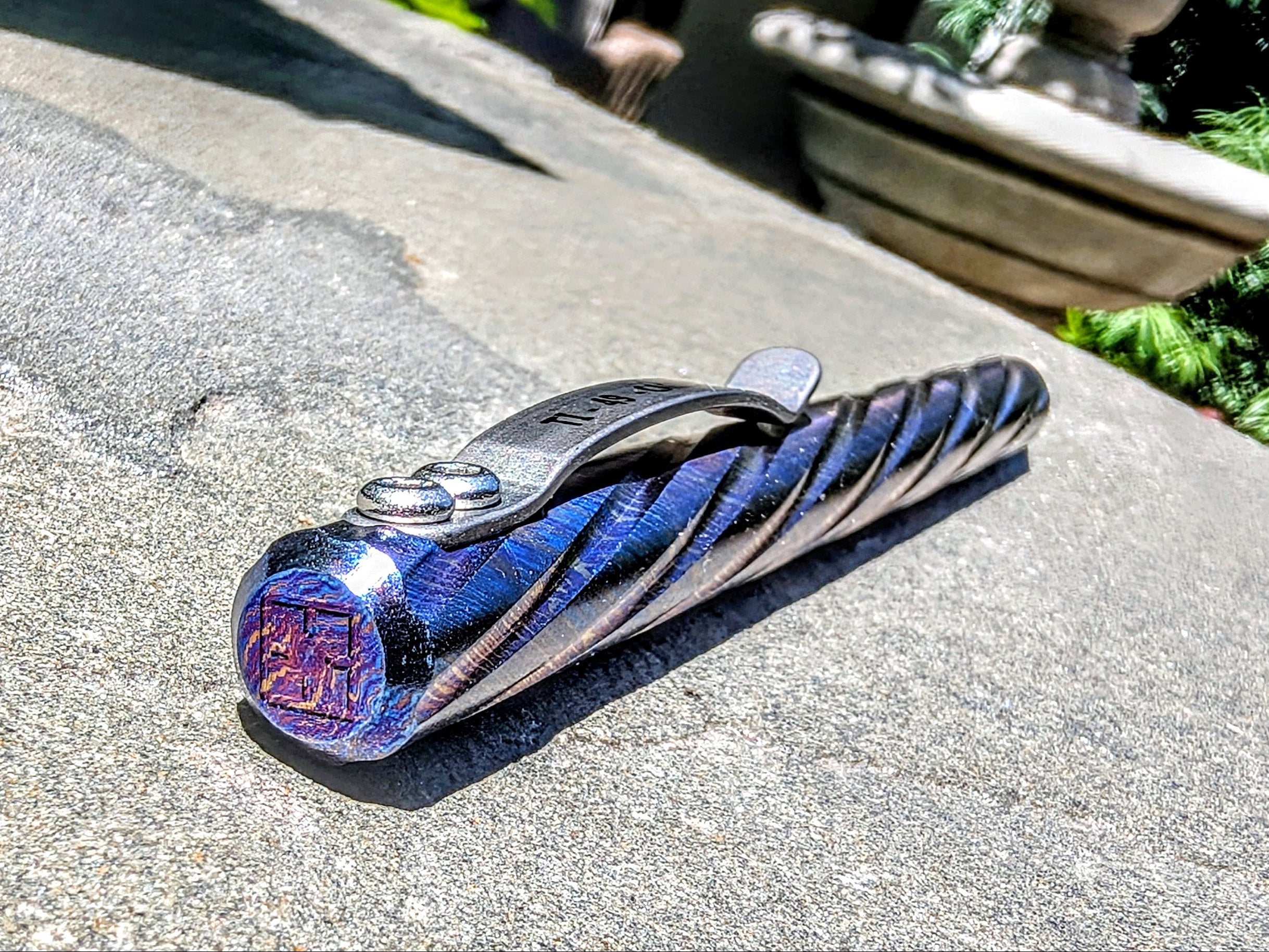 Timascus Bolt Action Pen - MaxMadCo Design - Spiral - Plasma Finish - ( Limited Batch 2 Coming Soon )
