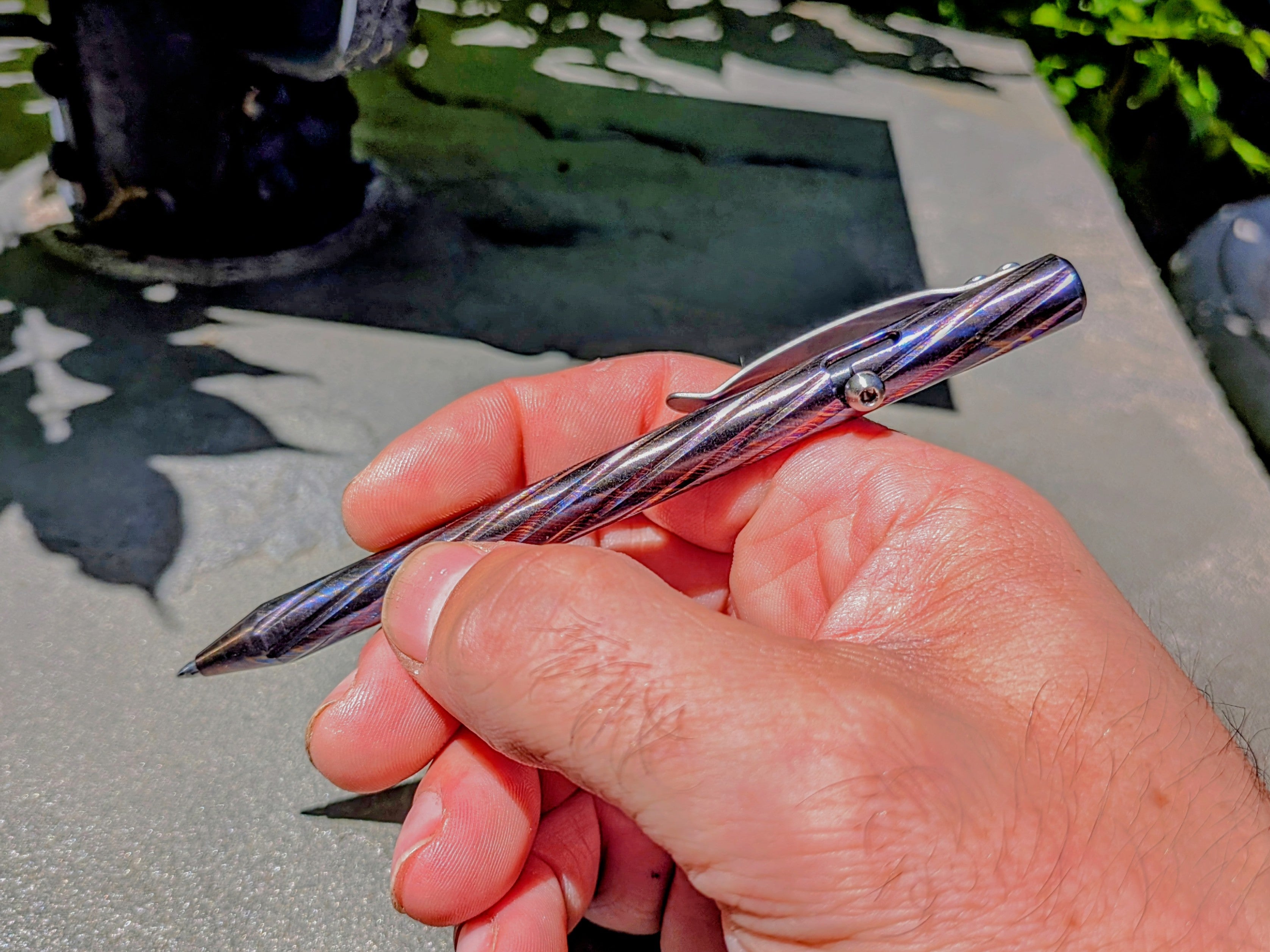 Timascus Bolt Action Pen - MaxMadCo Design - Spiral - Plasma Finish - ( Limited Batch 2 Coming Soon )