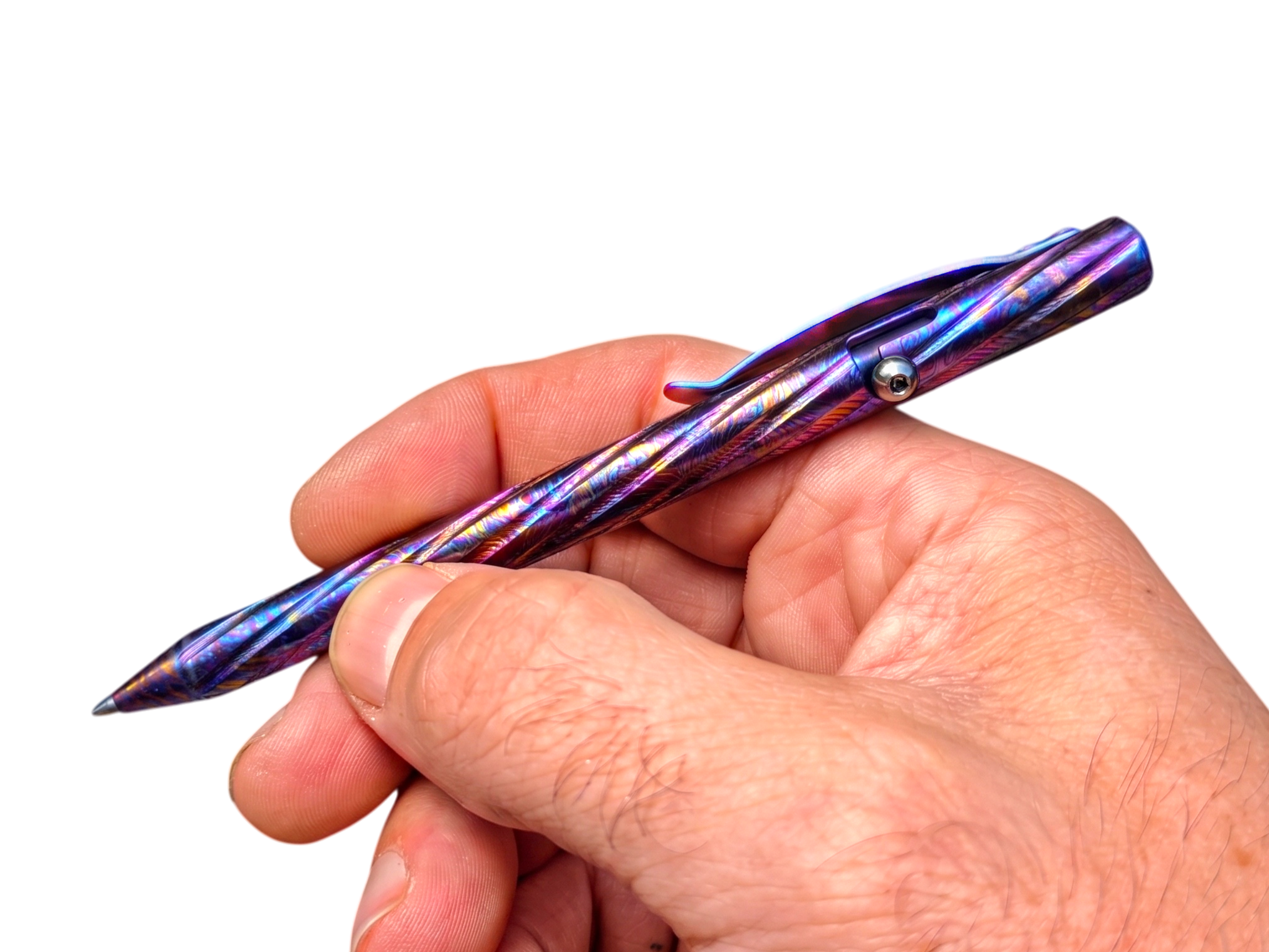 Timascus Bolt Action Pen - MaxMadCo Design - Spiral - Plasma Finish - ( Limited Batch 2 Coming Soon )