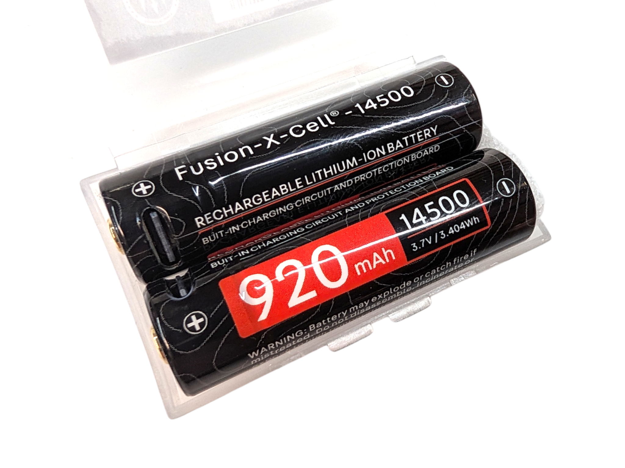 ( 2 Pack ) Extreme Fusion-X Cell Spare 14500 Cell Battery With Integrated USB-C