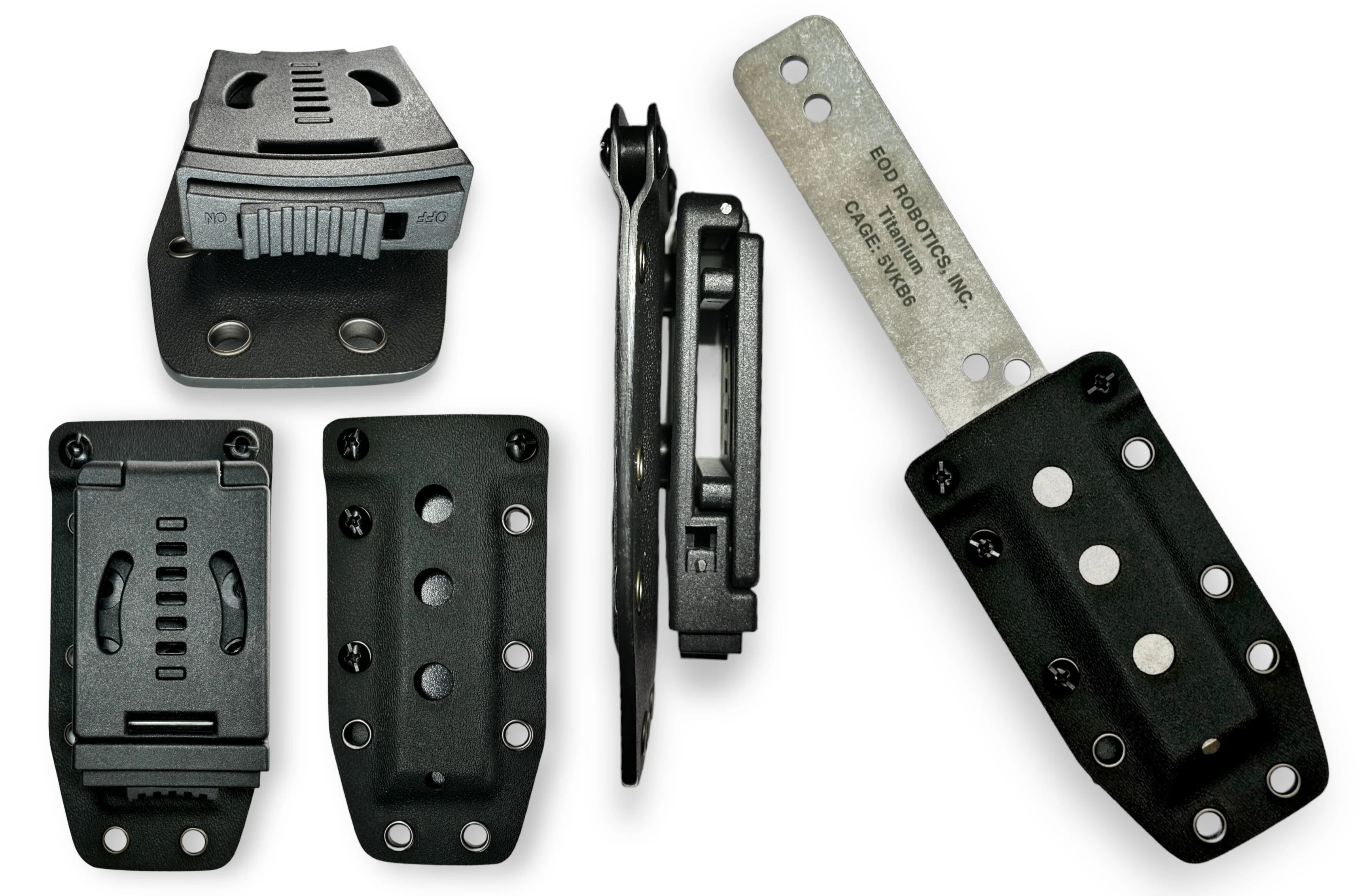 DLX Combo - Tumbled Titanium EOD Robotics Breacher Bar + Kydex Sheath