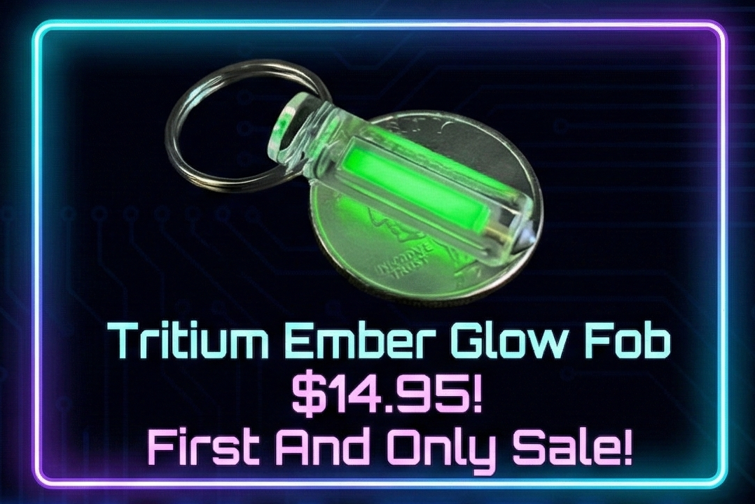 Tritium Ember Glow Fob With Glass Breaker - Official NRC License Approved NO: NR-0210-D-101-E