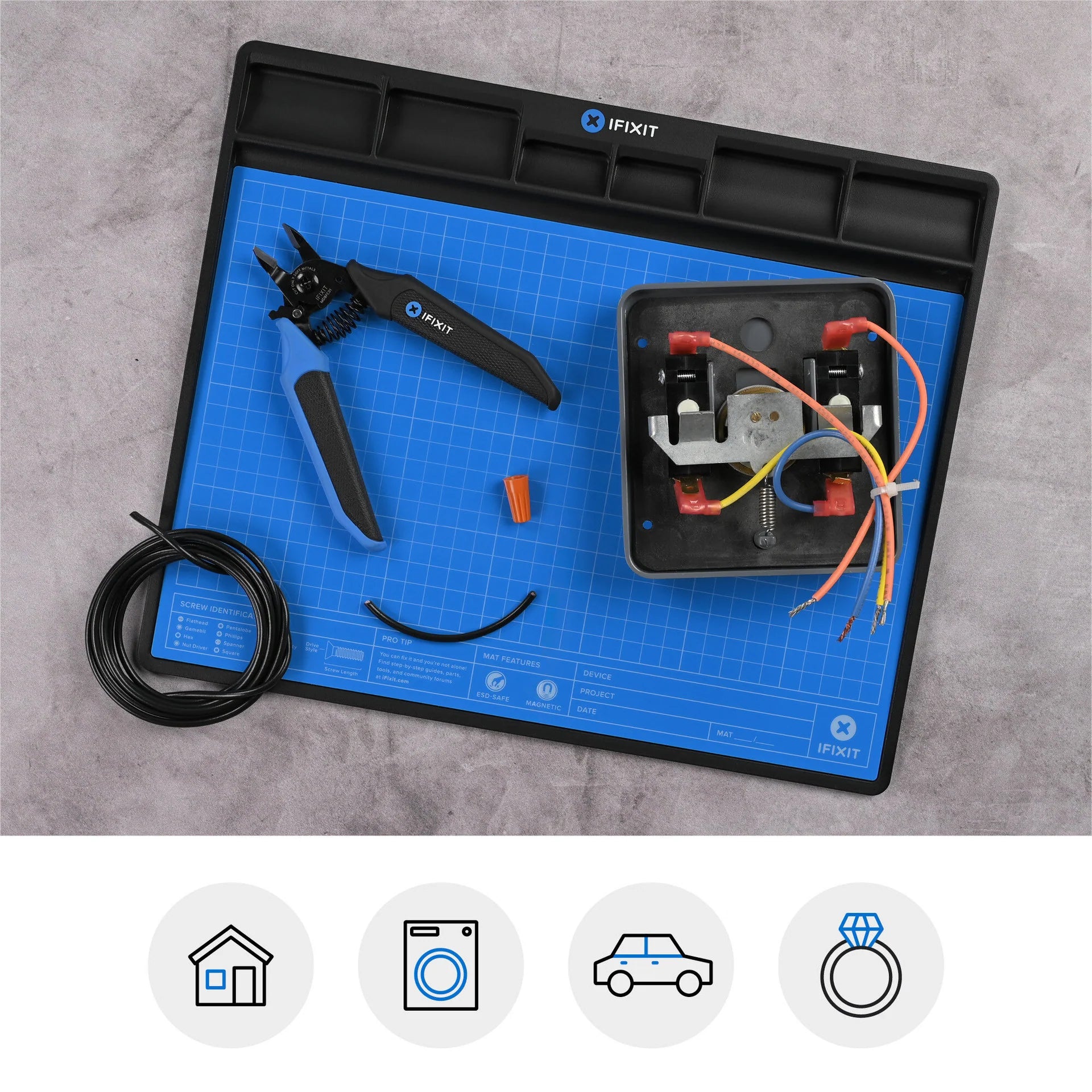 Flush Cutters With Locking Mandible - IFIXIT -