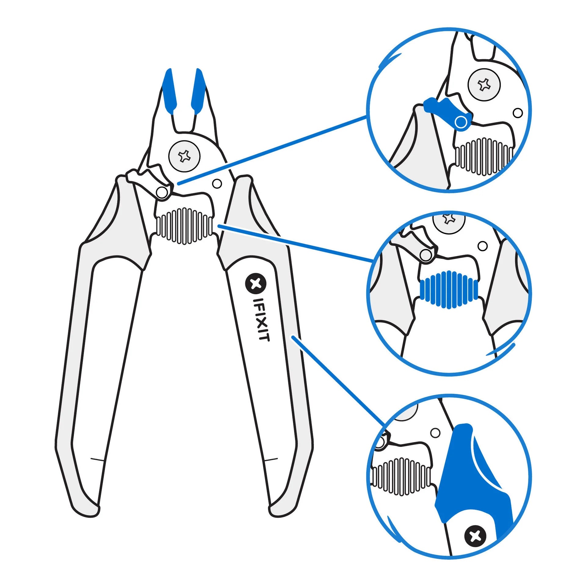 Flush Cutters With Locking Mandible - IFIXIT -