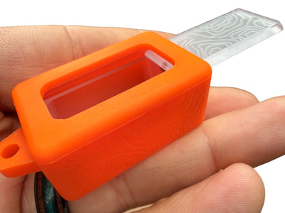 Tiny Polycarbonate Pocket Box - Gen 3 Topo + Orange Silicone Holder