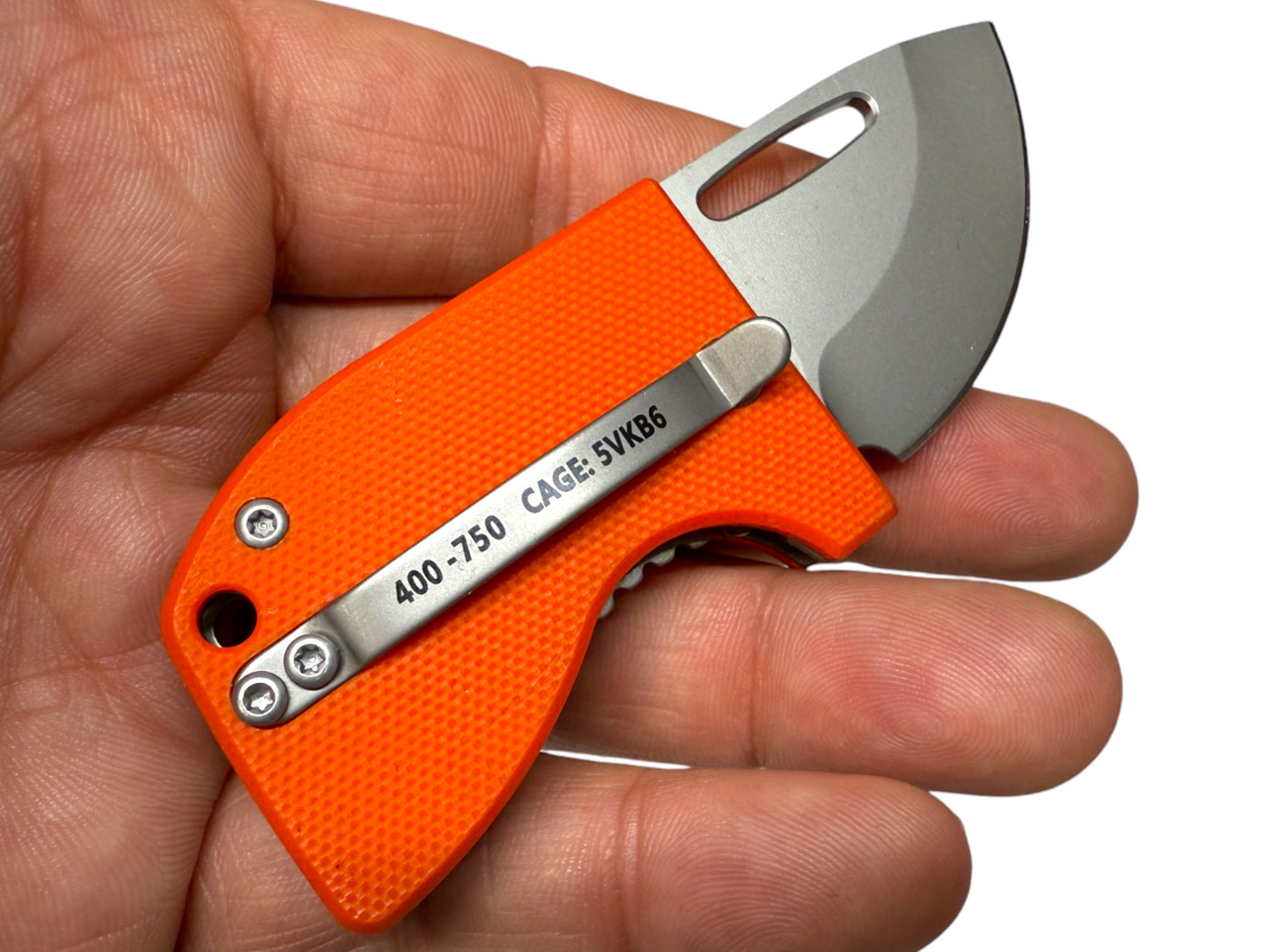 D2 Stub 2.0 Knife - Titanium Frame Lock & (( Orange G10 )) by Maratac®