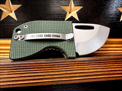 D2 Stub 2.0 Knife - Titanium Frame Lock & (( Canvas Micarta )) by Maratac®