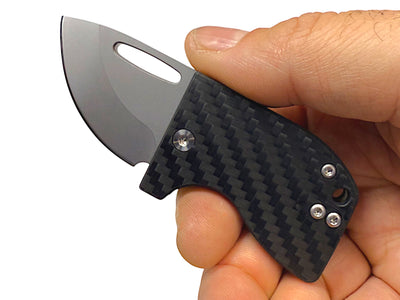 D2 Stub 2.0 Knife - Titanium Frame Lock & (( Carbon Fiber )) by Maratac®