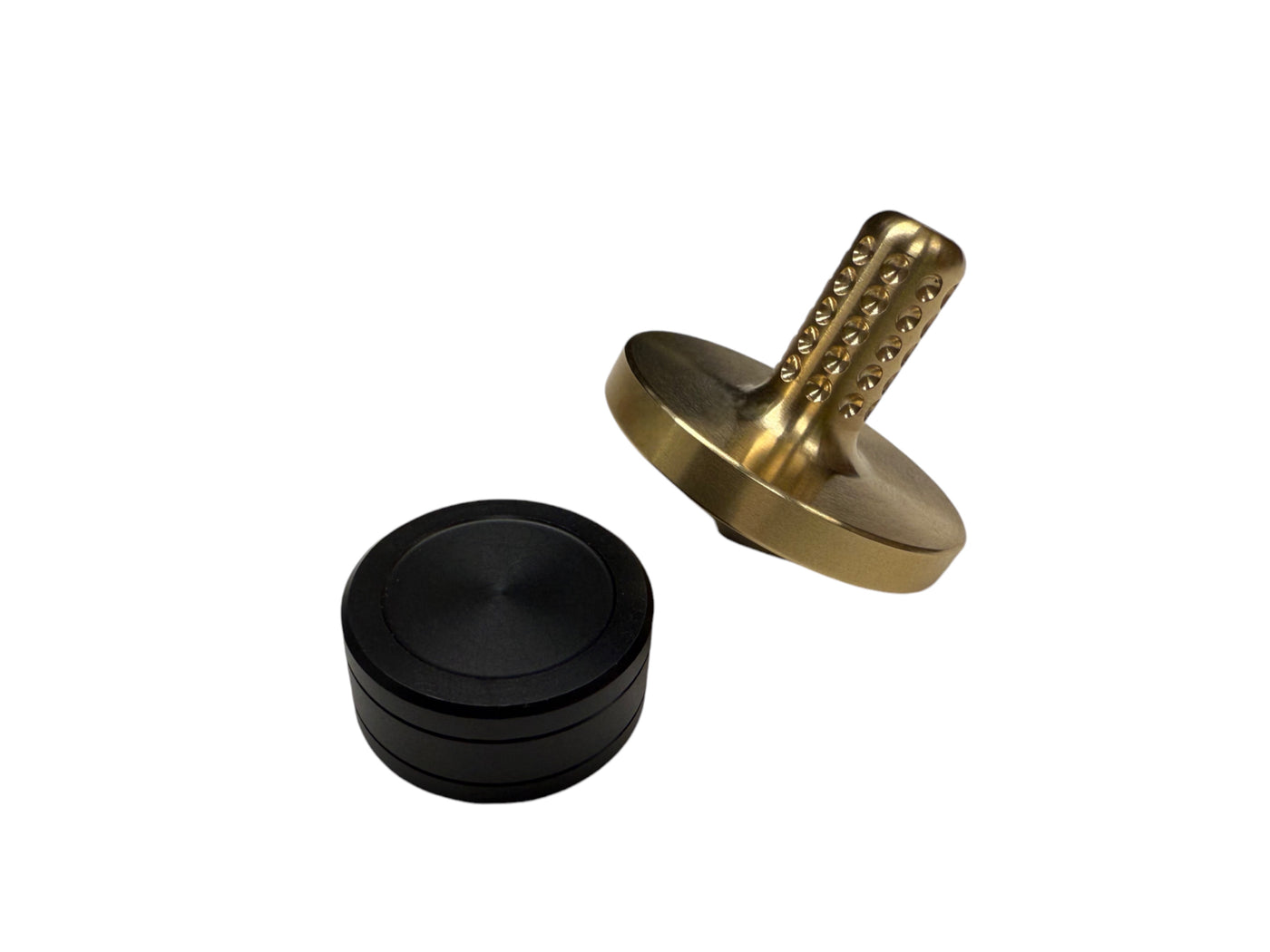 Tip Top - Tungsten / Brass - Spinning Top + Delrin Stand by Maratac®