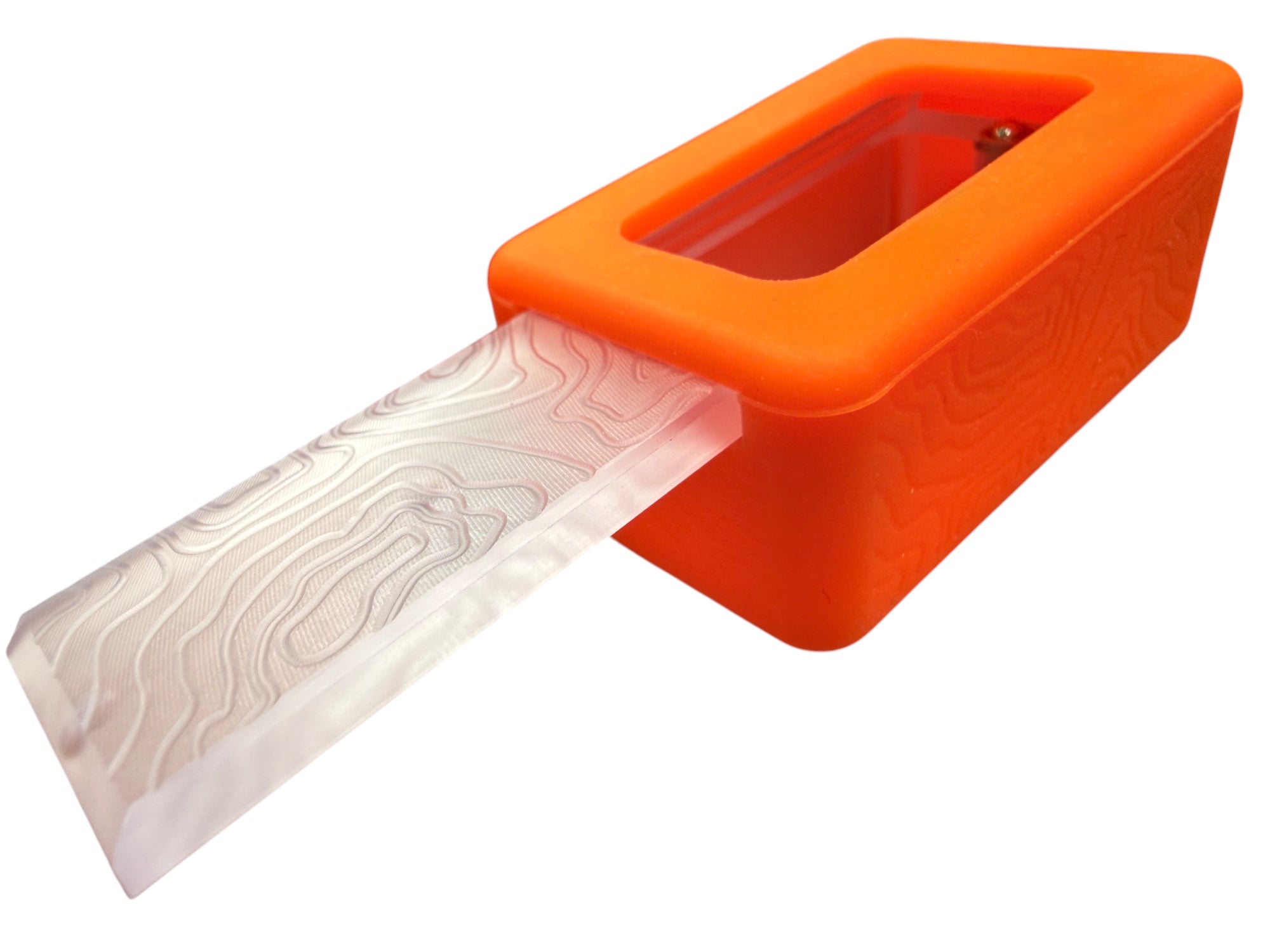 Tiny Polycarbonate Pocket Box - Gen 3 Topo + Orange Silicone Holder