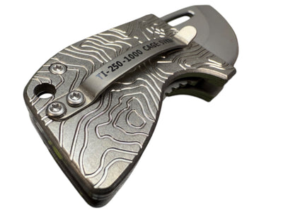 D2 Stub 2.0 Knife - Titanium Frame Lock & (( TOPO TITANIUM SCALES )) by Maratac®