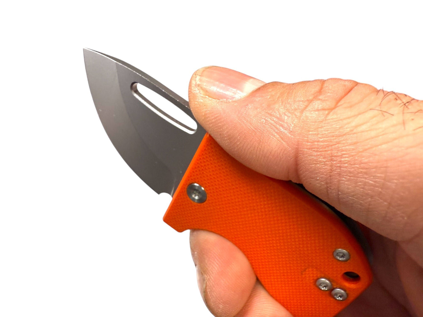 D2 Stub 2.0 Knife - Titanium Frame Lock & (( Orange G10 )) by Maratac®