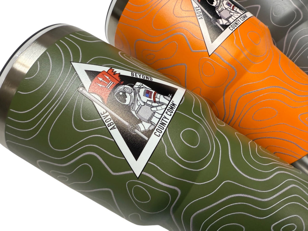 30oz Tumbler : Double Wall Insulated + 3D TOPO Pattern - CountyComm Ex