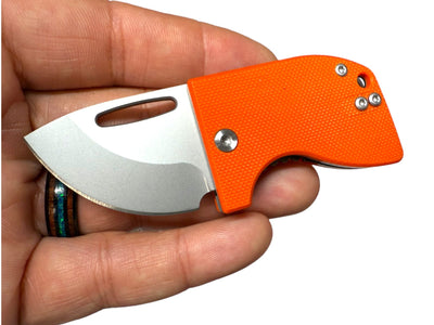 D2 Stub 2.0 Knife - Titanium Frame Lock & (( Orange G10 )) by Maratac®