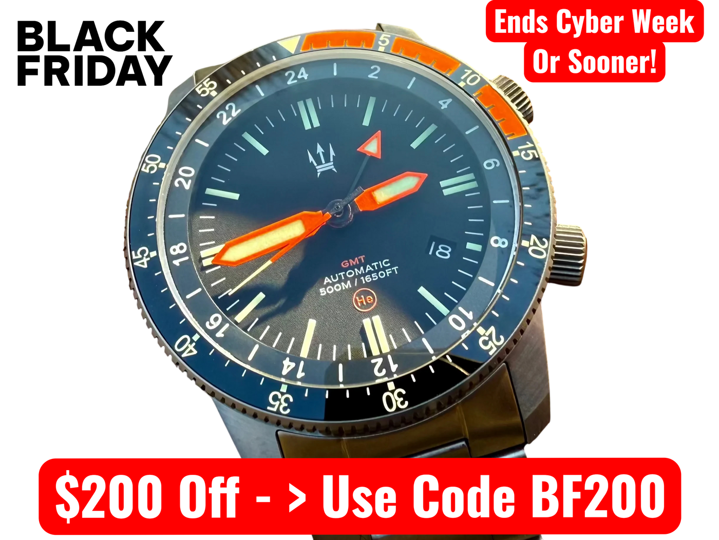 500M Alto Mare 42mm 9075 GMT - Titanium Automatic Watch - By Maratac® 🔥 Limited Stock! 🔥