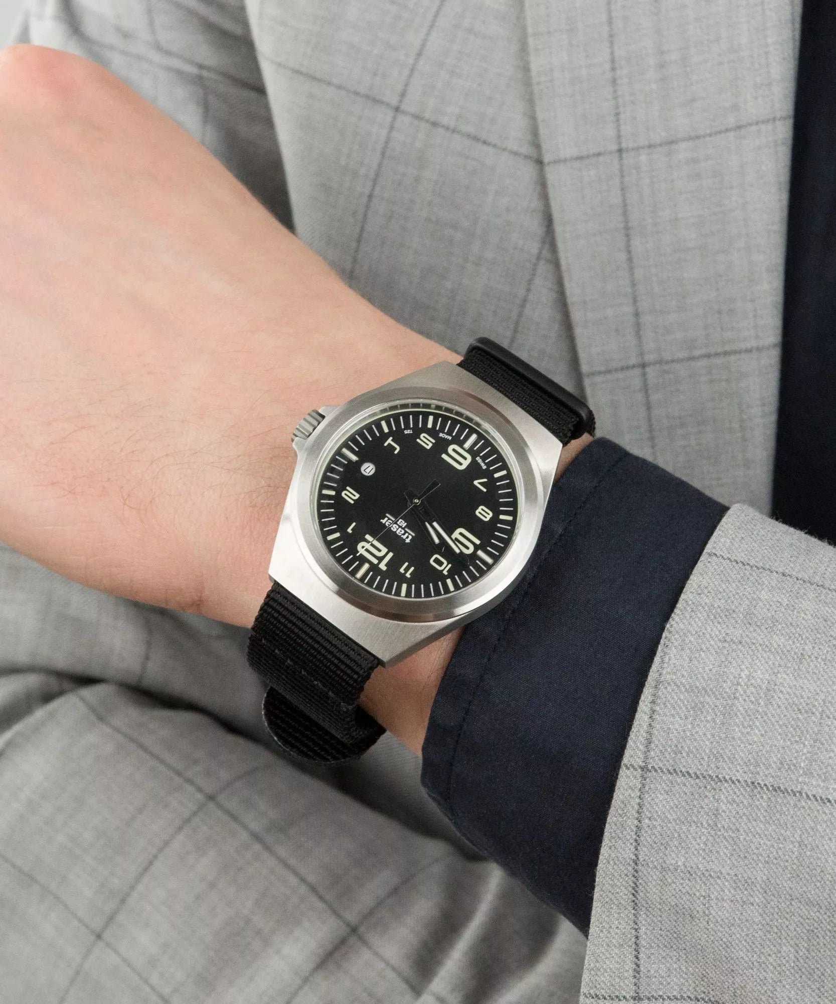 Traser P59 Essential M Black Dial Watch w/Trigalight + SuperLuminova