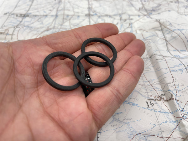 Carbon Fiber - Burly Solid Loop Key Ring 30mm ( 3 Pack )